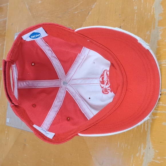 Georgia Bulldogs stitched logo corduroy red & white short brim velcro tab hat - Picture 9 of 11